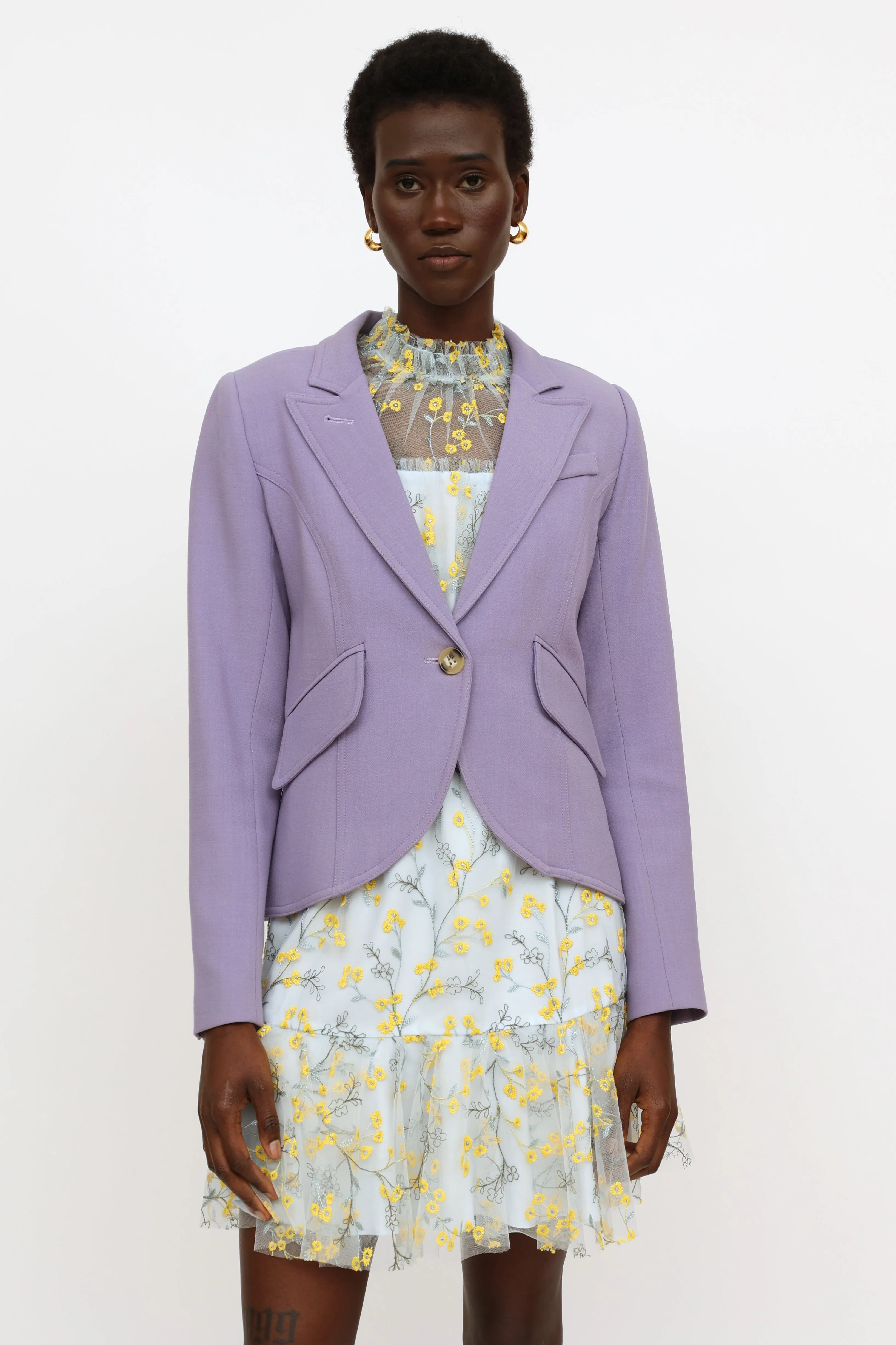 Purple Wool Blend Blazer