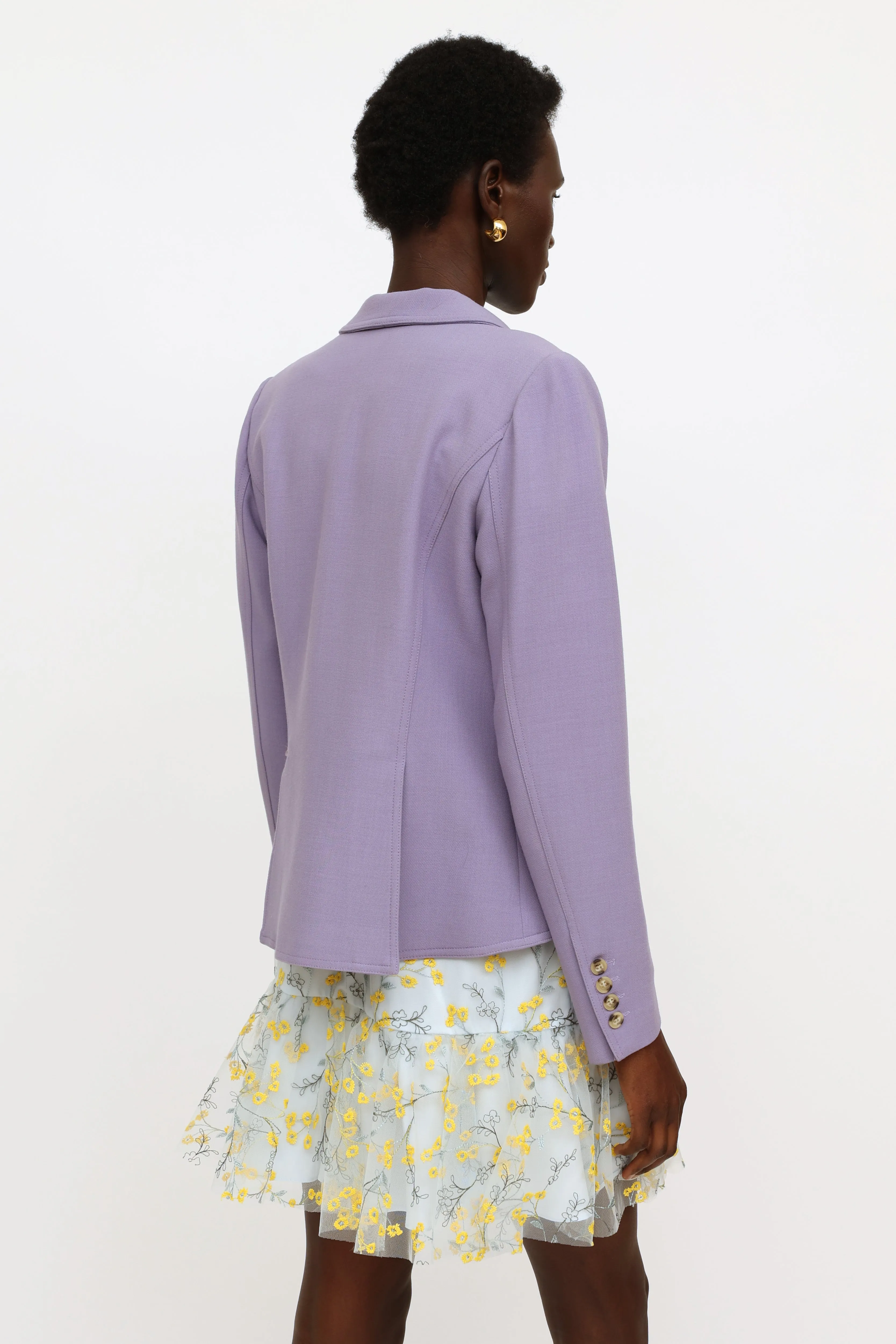 Purple Wool Blend Blazer