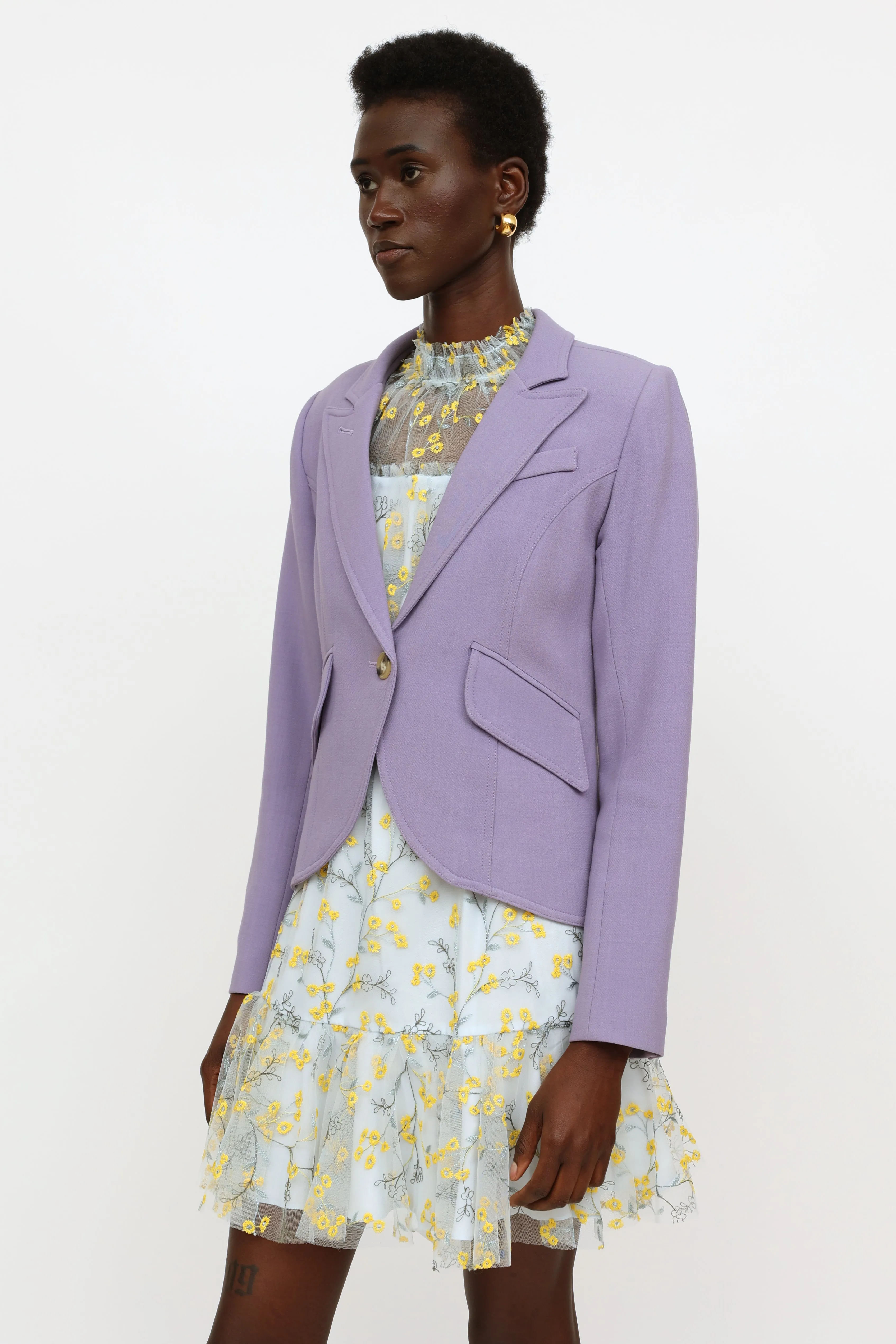 Purple Wool Blend Blazer