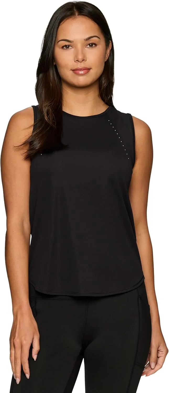 RBX Active Women's Workout Top with Breathable Mesh Panels, Quick Drying Gym Running Tank Top with Plus Sizes