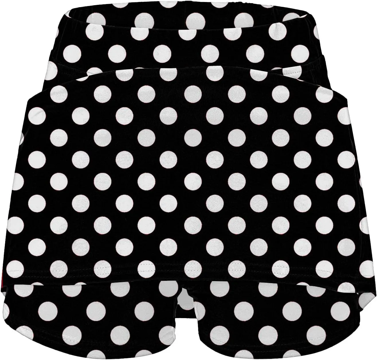 Red Polka Dot Skirt Elastic Yoga Culottes for Women Polka Dot Tiered High Wasited Skirts Tennis Shorts with Pockets