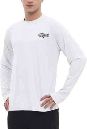Riverruns UPF 50  Men's Long Sleeve Cooling Quick Dry Shirt Sun Breathable Shirt Thumbhole Shirts Rash Guard for Fishing Swim