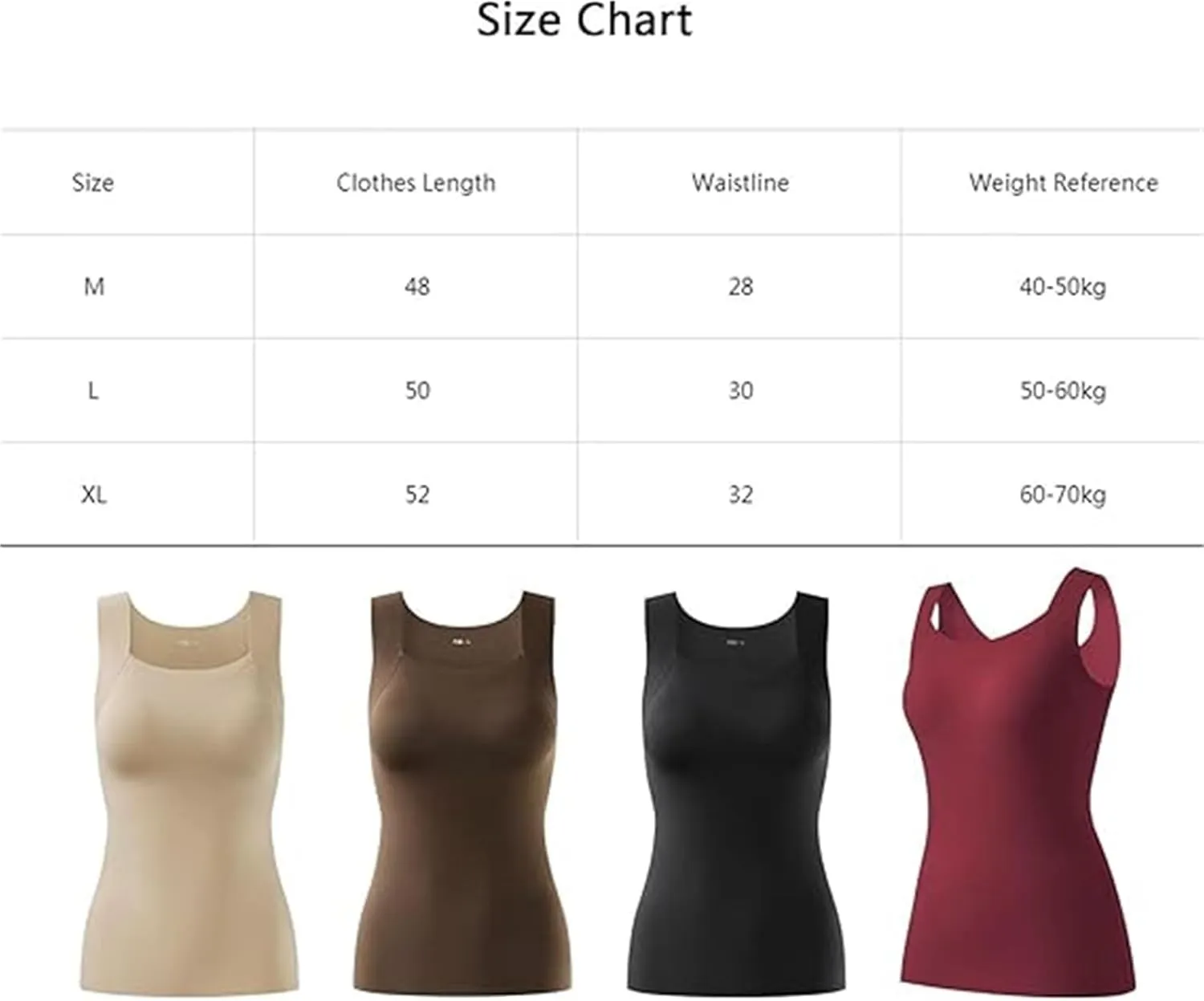 Shamfreshen U Neck Shapewear Built-in Bra Tank, Shamfreshen Tank Top, Women High Strechy Sleeveless Camisole Tank Top