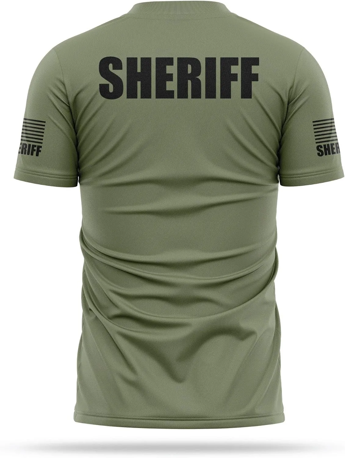 Sheriff Utility Shirts for Men | USA Patriotic Lightweight Tee | Micro Polyester, Moisture-Wicking Quick-Dry Comfort.