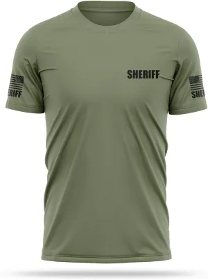 Sheriff Utility Shirts for Men | USA Patriotic Lightweight Tee | Micro Polyester, Moisture-Wicking Quick-Dry Comfort.