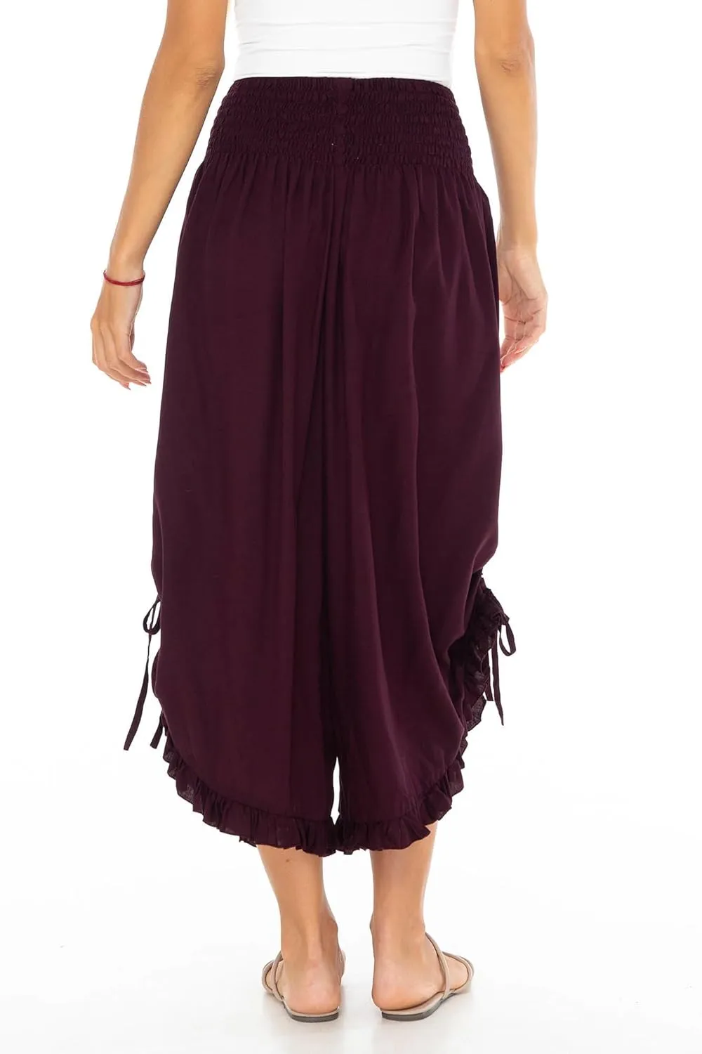 SHU-SHI Trousers Ladies Culottes for Women Gaucho Outfit Cropped Summer Pants