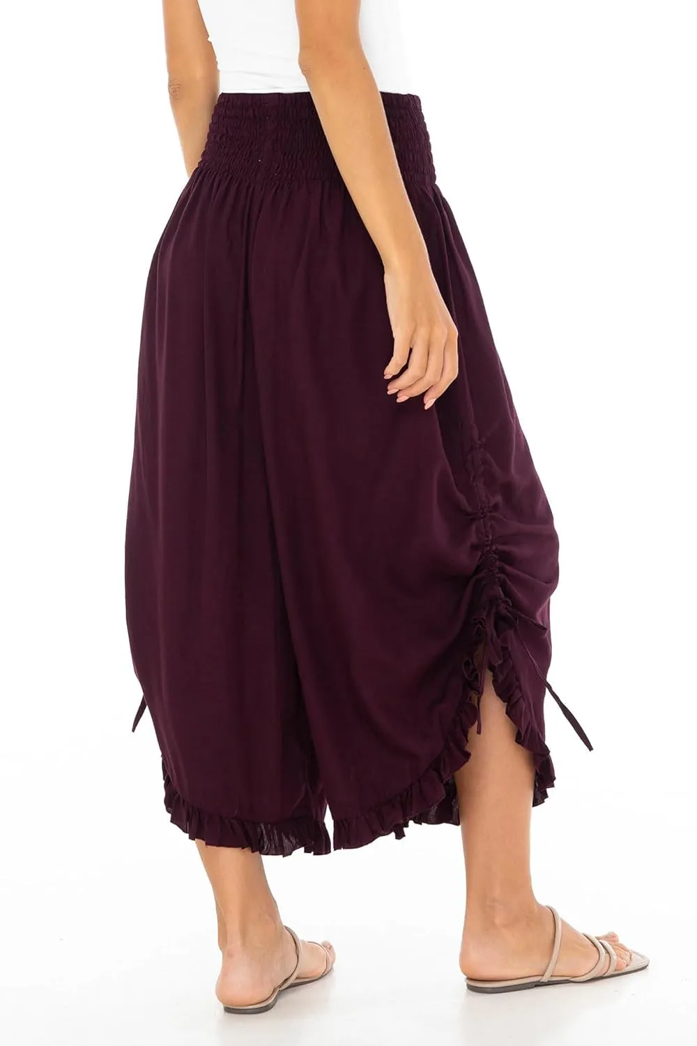 SHU-SHI Trousers Ladies Culottes for Women Gaucho Outfit Cropped Summer Pants