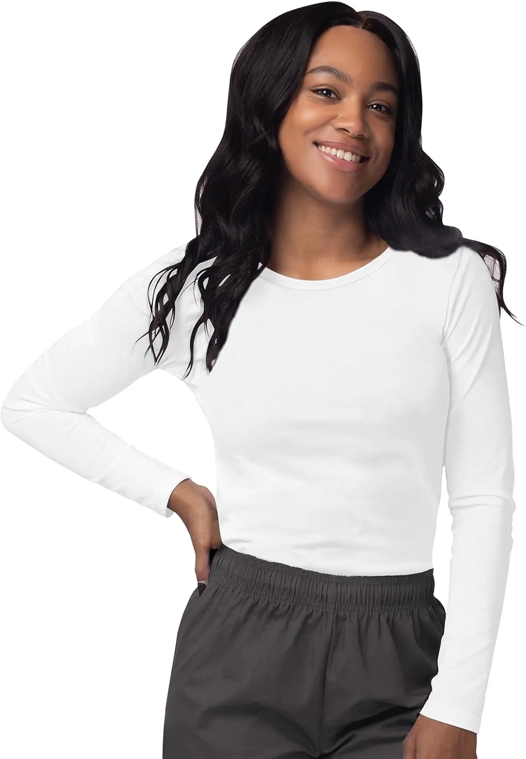 Sivvan Scrubs for Women - Long Sleeve Comfort Underscrub Tee 3-Pack