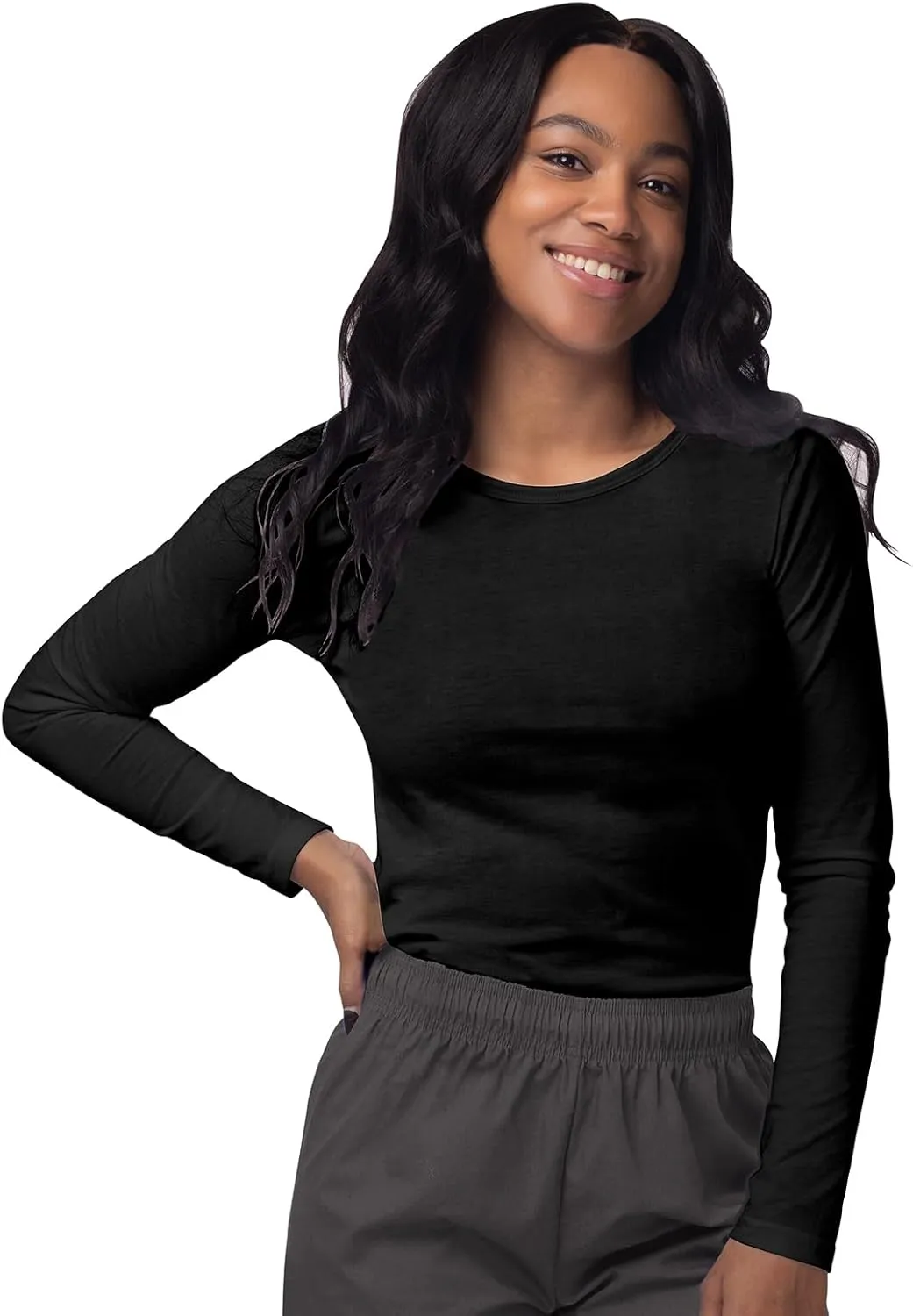 Sivvan Scrubs for Women - Long Sleeve Comfort Underscrub Tee 3-Pack