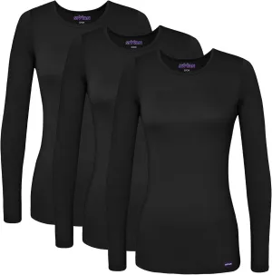 Sivvan Scrubs for Women - Long Sleeve Comfort Underscrub Tee 3-Pack