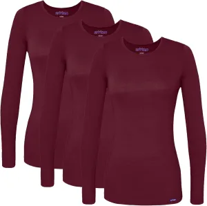 Sivvan Scrubs for Women - Long Sleeve Comfort Underscrub Tee 3-Pack