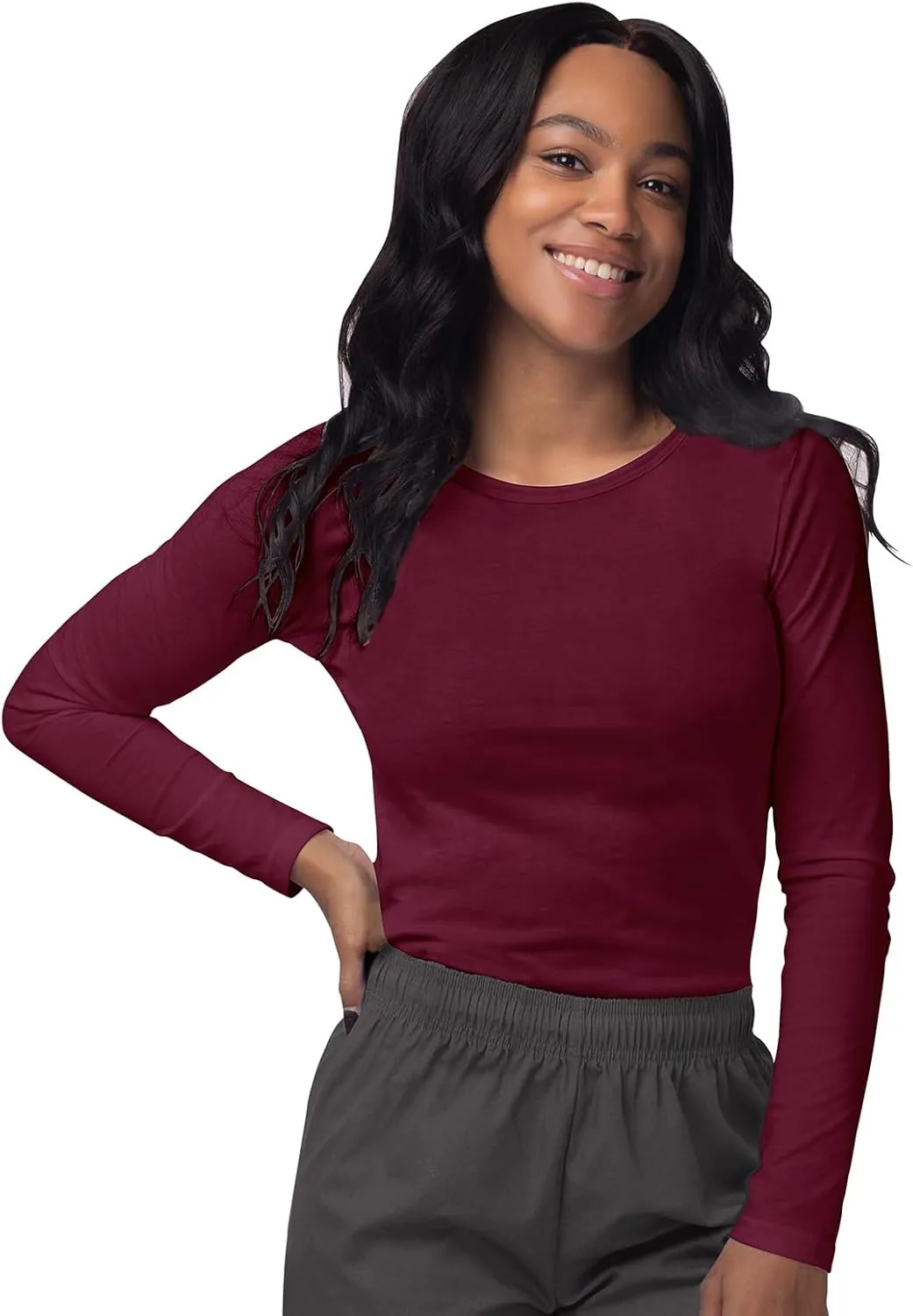 Sivvan Scrubs for Women - Long Sleeve Comfort Underscrub Tee 3-Pack