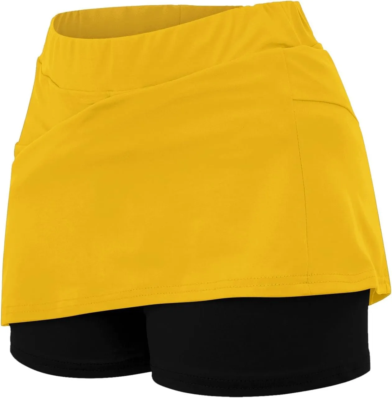 Skorts for Women Dressy Casual Plus Size High Waist Skirt Shorts Underneath Tummy Control Tennis Skorts with Pockets
