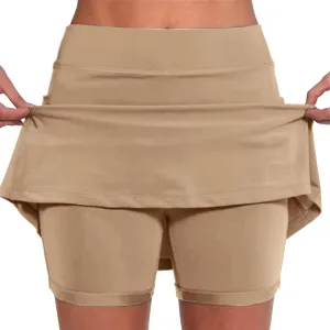 Skorts for Women with Pocket Elastic Yoga Culottes for Women Lightweight Skirt Shorts for Running Tennis Golf Sports