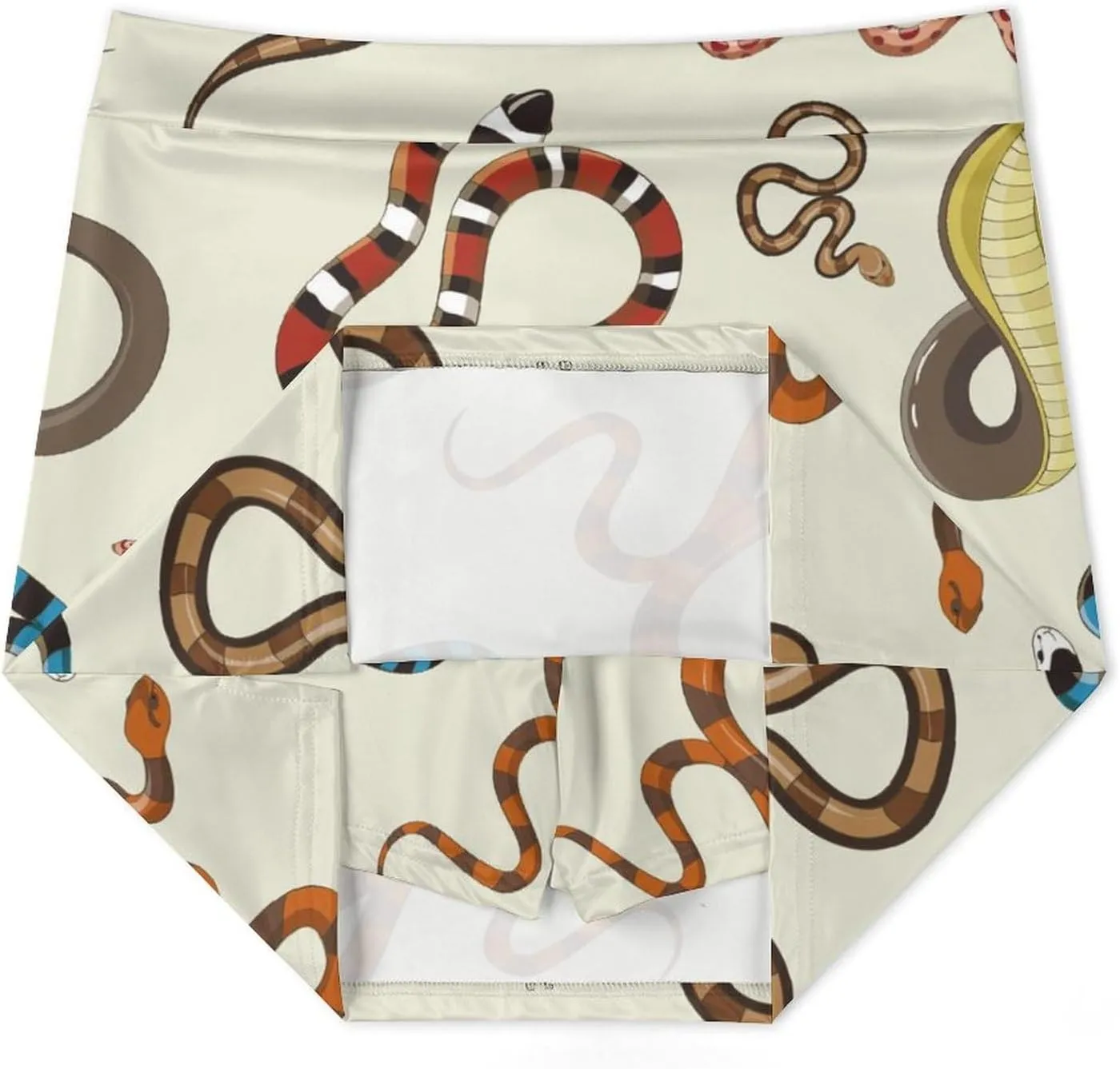 Snake Set Pattern Women's Mini Tennis Skirt with Shorts Underneath Athletic Workout Cute Skorts