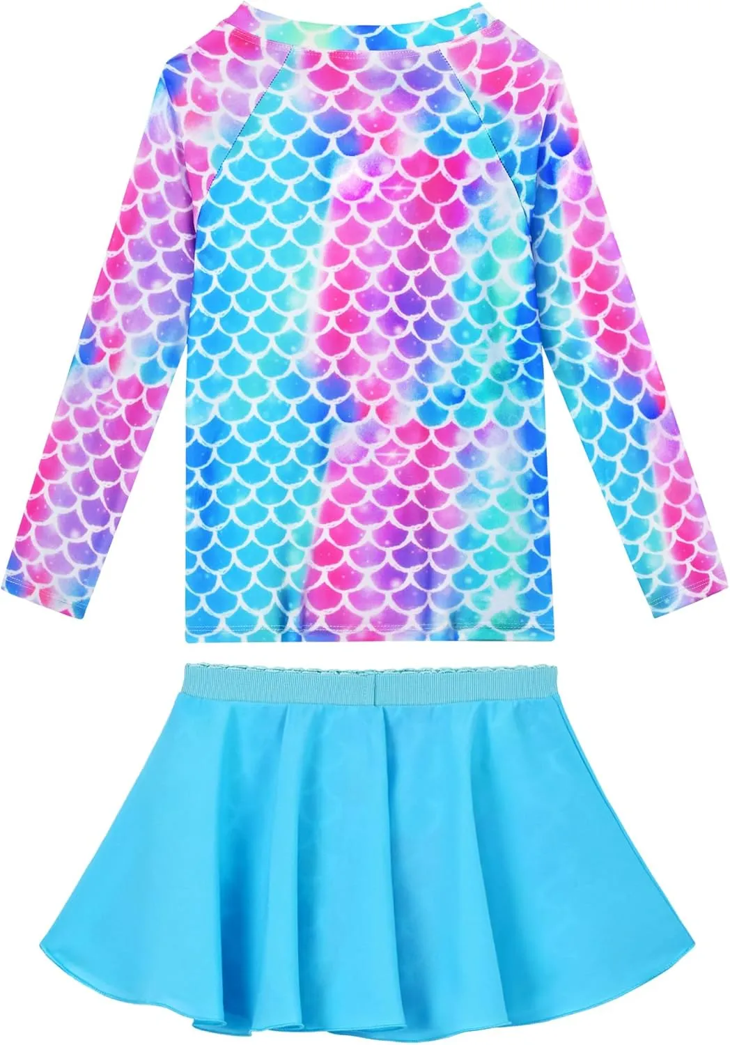 Snowheart Girls Rash Guard Swimsuit Set Long Sleeve Bathing Suit Two Piece 3-12 Years