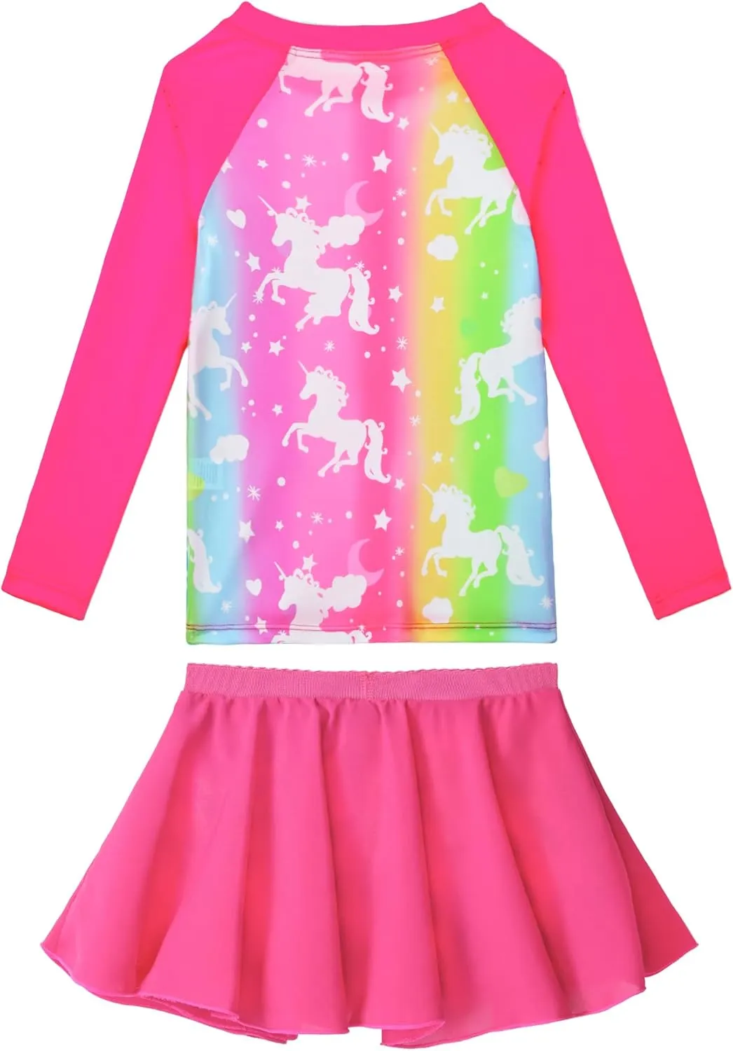 Snowheart Girls Rash Guard Swimsuit Set Long Sleeve Bathing Suit Two Piece 3-12 Years