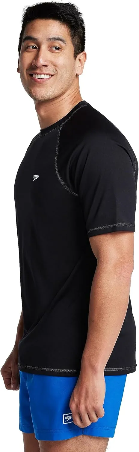 Speedo Men's UV Swim Shirt Short Sleeve Loose Fit Easy Tee