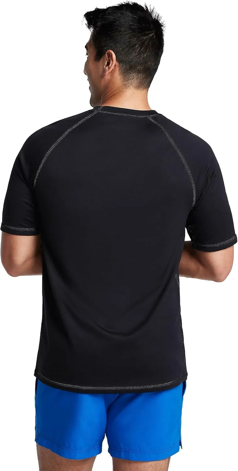 Speedo Men's UV Swim Shirt Short Sleeve Loose Fit Easy Tee