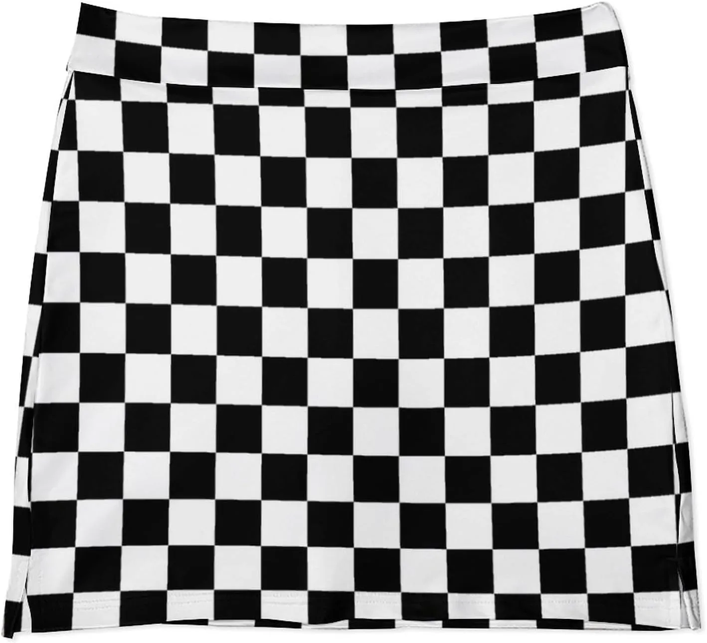 Square Checkered Flag Women's Mini Tennis Skirt with Shorts Underneath Athletic Workout Cute Skorts