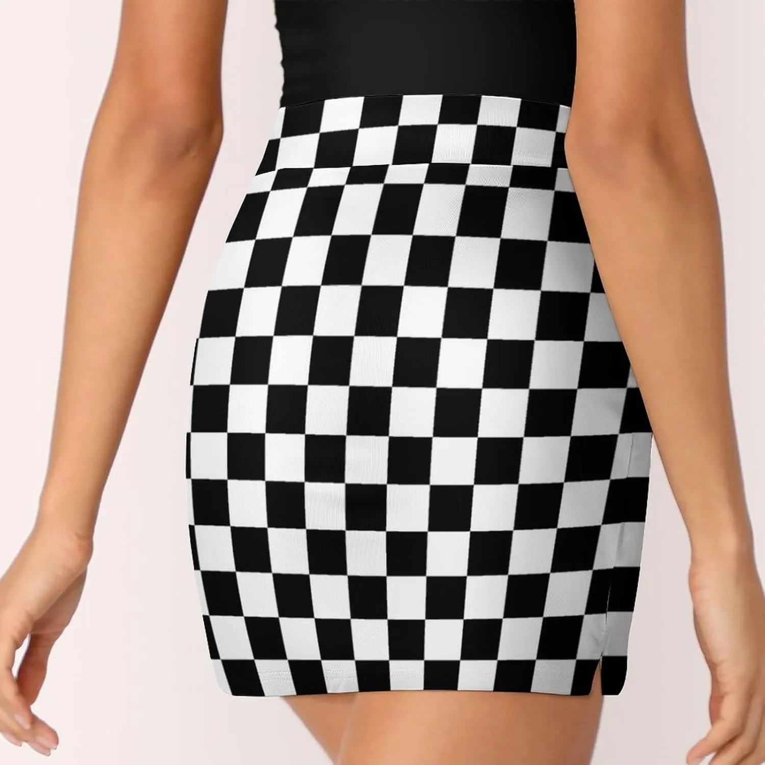 Square Checkered Flag Women's Mini Tennis Skirt with Shorts Underneath Athletic Workout Cute Skorts