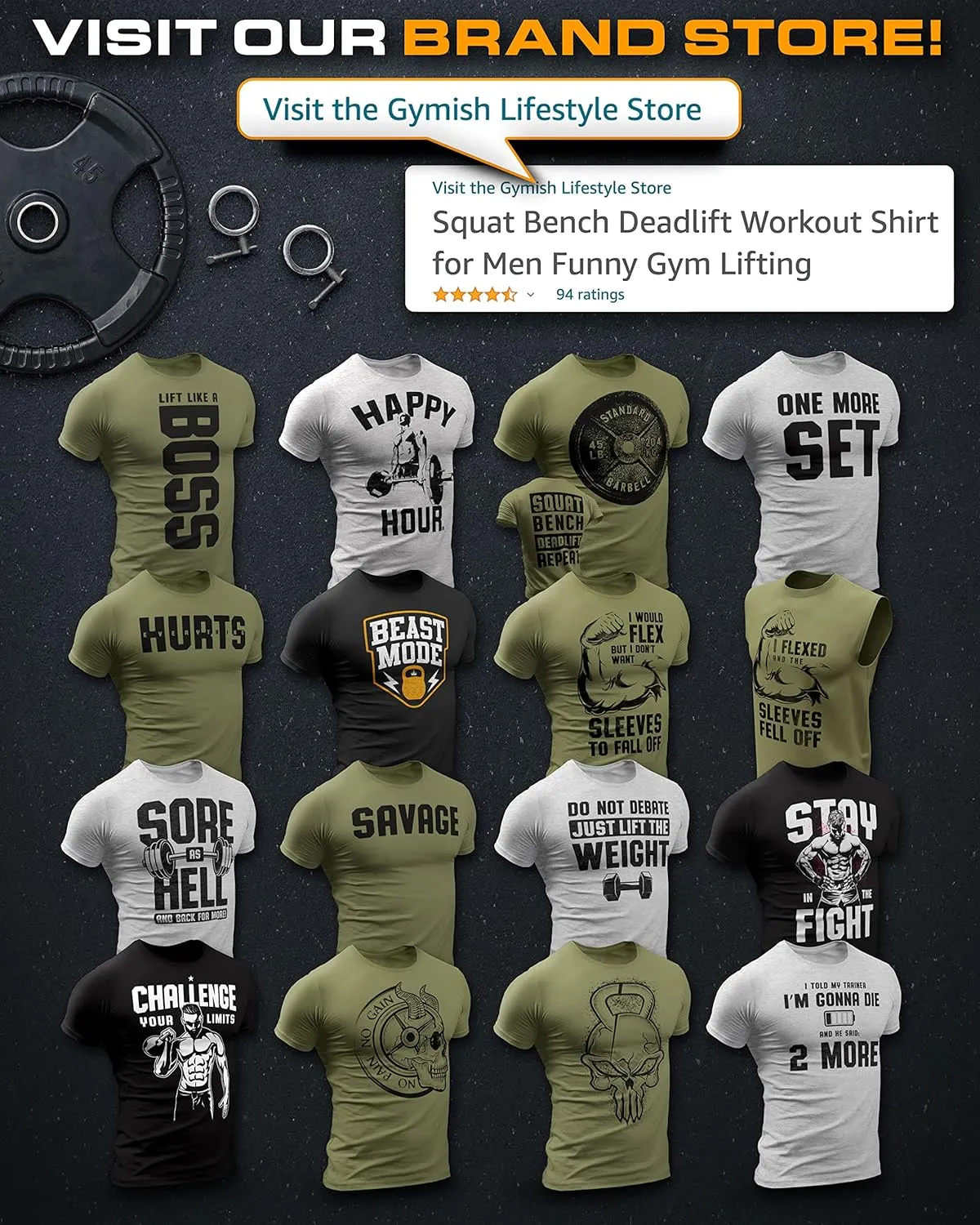 Squat Bench Deadlift Workout Shirt for Men Funny Gym Lifting Motivational Sayings