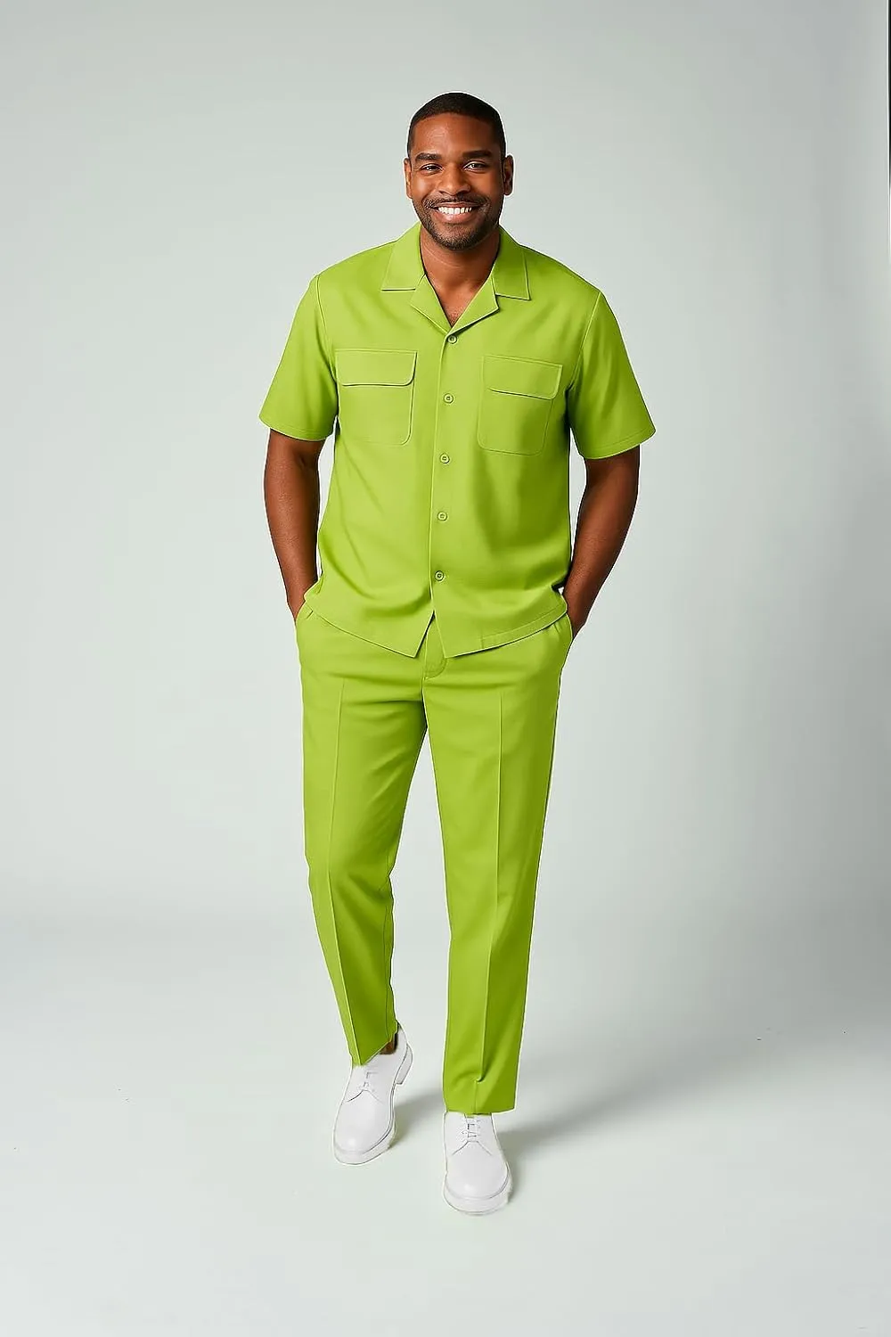STACY ADAMS Men's Linen Shirt Pant Set