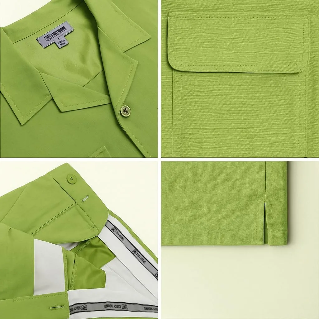 STACY ADAMS Men's Linen Shirt Pant Set