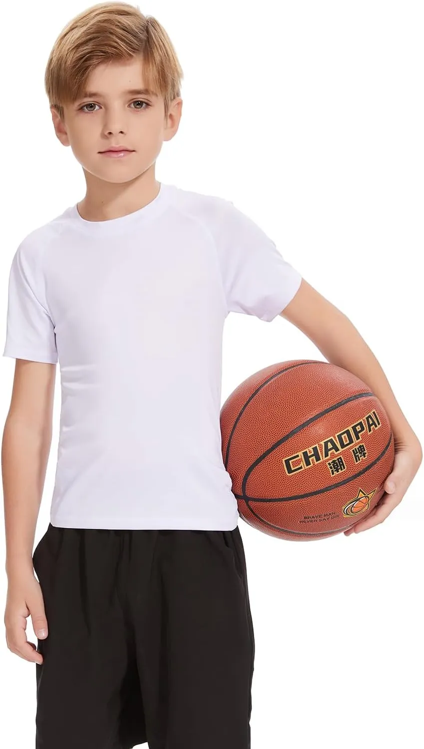 Star Vibe Boys Compression Shirt Short Sleeve Quick Dry Athletic Shirts Kids Sports Base Layer Performance Summer Tops