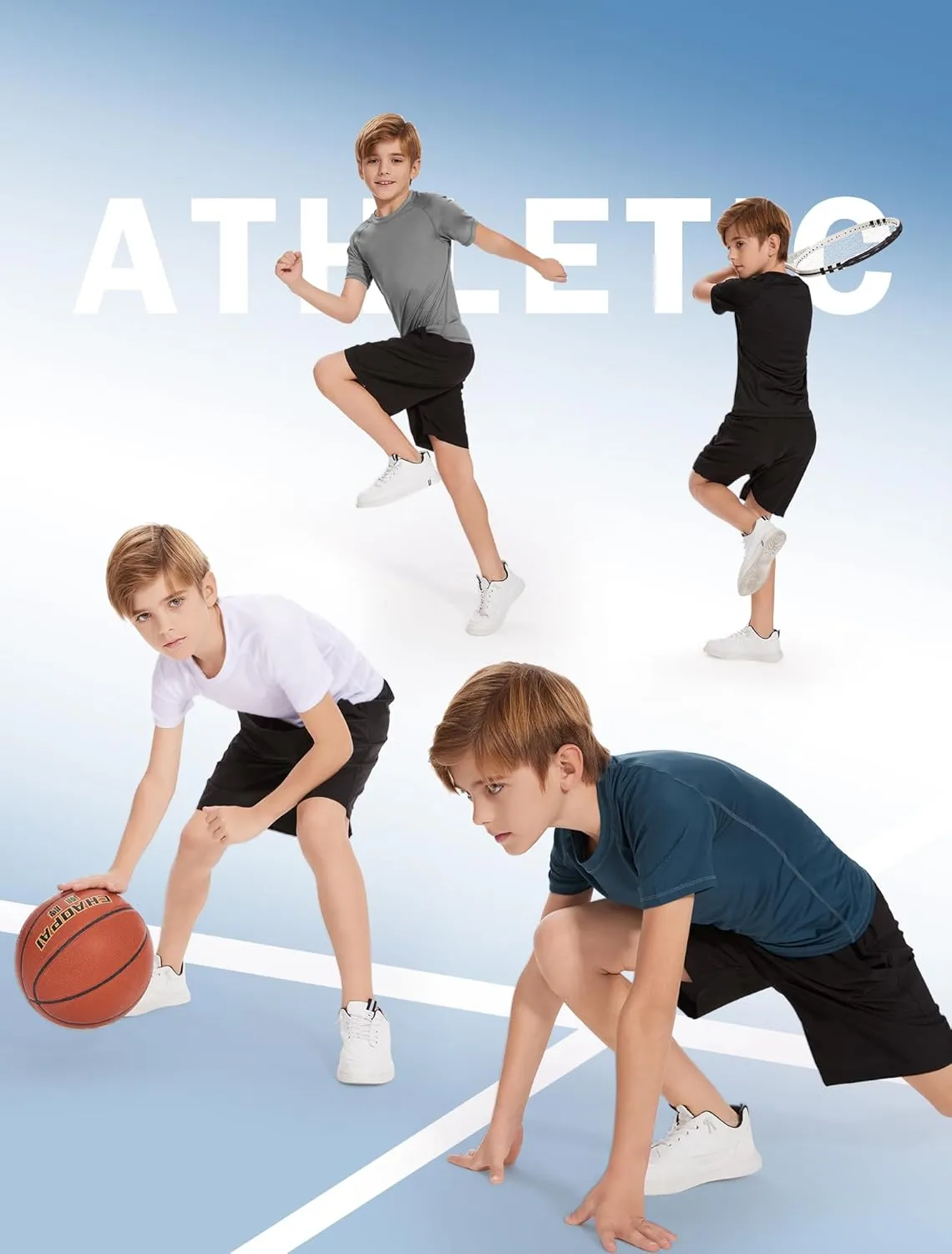 Star Vibe Boys Compression Shirt Short Sleeve Quick Dry Athletic Shirts Kids Sports Base Layer Performance Summer Tops