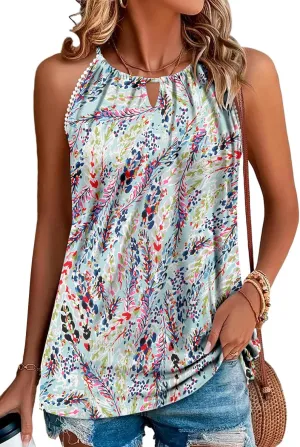 StunShow Tank Top for Women Halter Top Shirt Tie Back Sleeveless Tops Summer Shirts High Neck Basic Casual