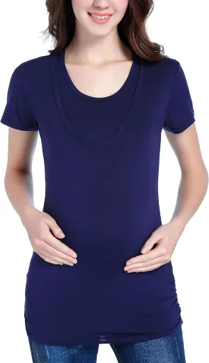 SUIEK Maternity Nursing Tank Tops Breastfeeding Tee Shirt Cami Pregnancy Clothes