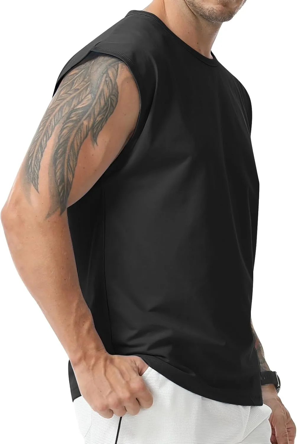 Surenow Men's Workout Tank Tops Athletic Sleeveless T-Shirt Sport Muscle Tank Running Breathable Gym Muscle T-Shirt for Men
