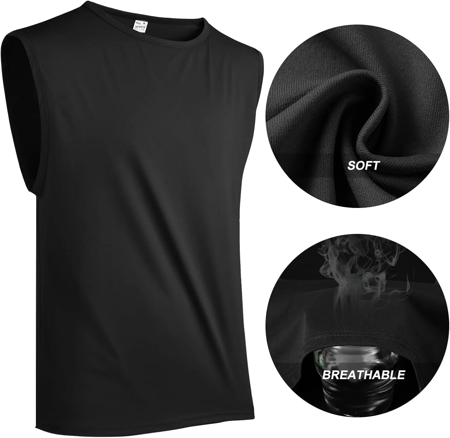 Surenow Men's Workout Tank Tops Athletic Sleeveless T-Shirt Sport Muscle Tank Running Breathable Gym Muscle T-Shirt for Men