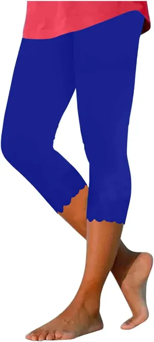 TARIENDY Capri Leggings for Women 2025 Trendy High Waist Workout Pants Tummy Control Loose Comfy Yoga Sweatpants Trouser