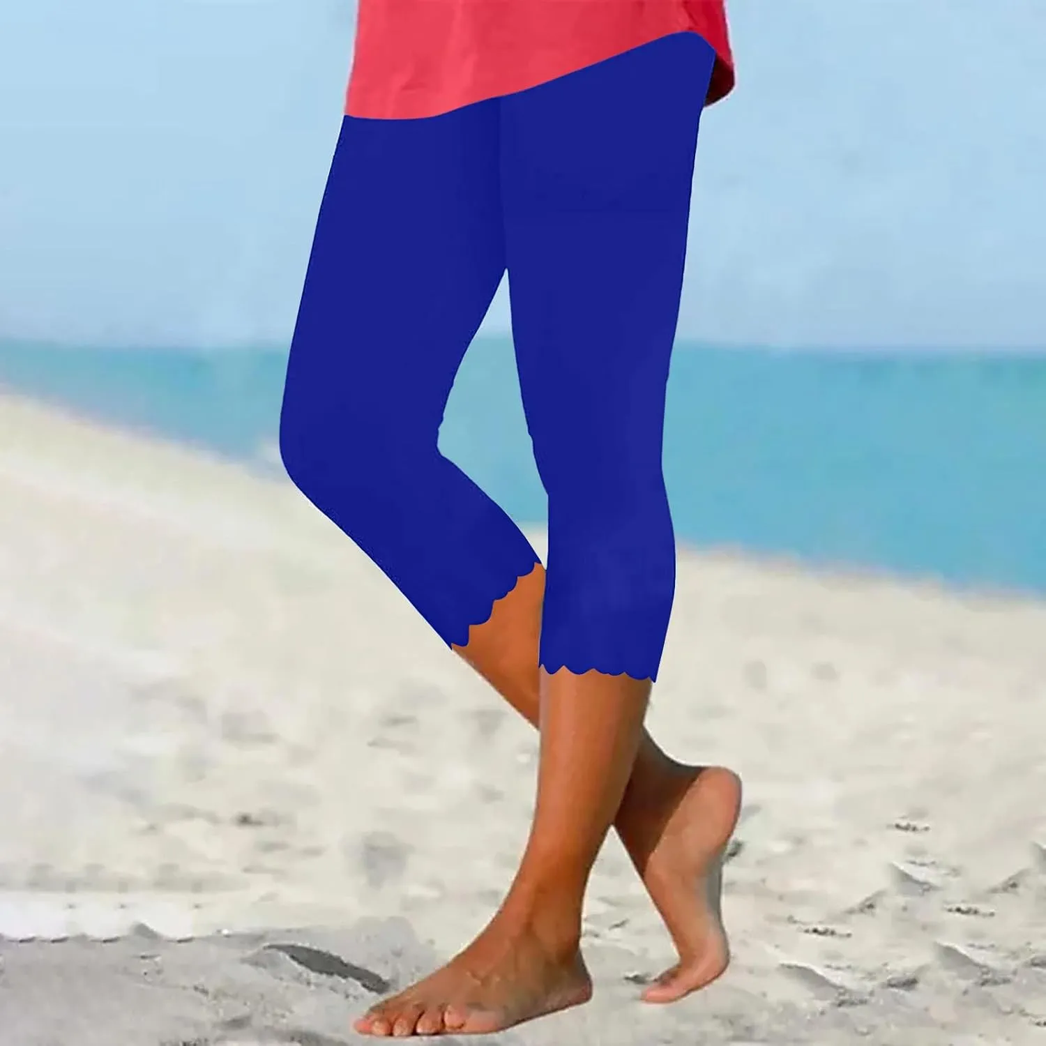TARIENDY Capri Leggings for Women 2025 Trendy High Waist Workout Pants Tummy Control Loose Comfy Yoga Sweatpants Trouser