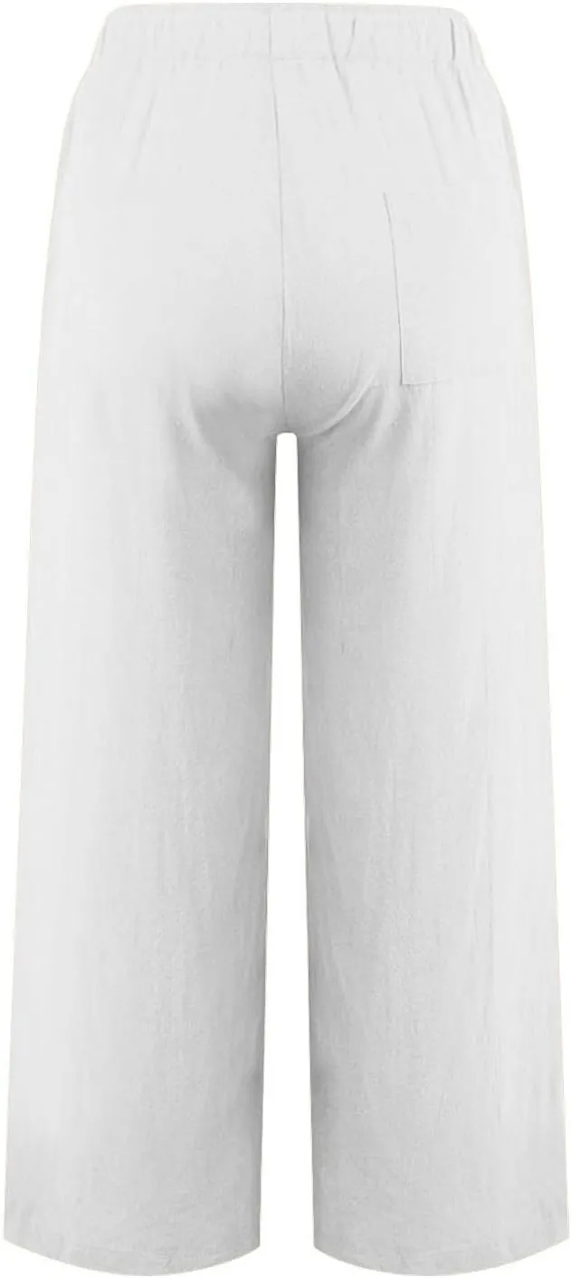 TARIENDY Women Summer Pants Casual Wide Leg High Waisted Trousers Loose Comfy Drawstring Lounge Palazzo Pant with Pockets