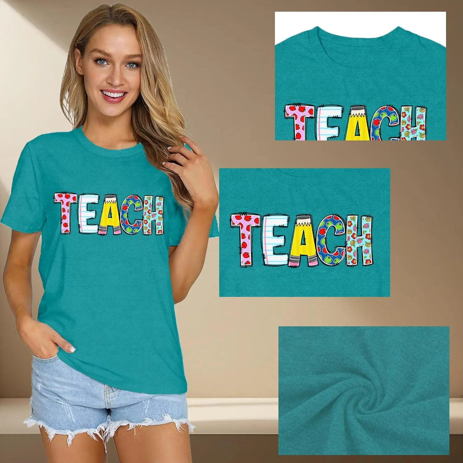 Teacher Shirts for Women Teach Teaching Tshirt Teacher Life Tee Tops