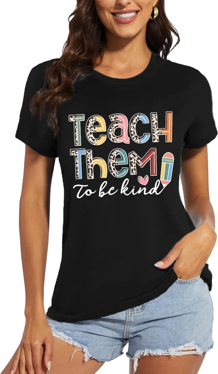 Teacher Shirts for Women Teach Teaching Tshirt Teacher Life Tee Tops