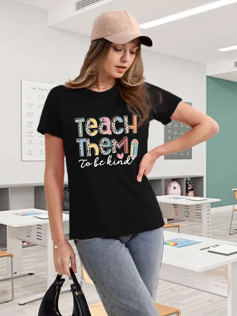 Teacher Shirts for Women Teach Teaching Tshirt Teacher Life Tee Tops