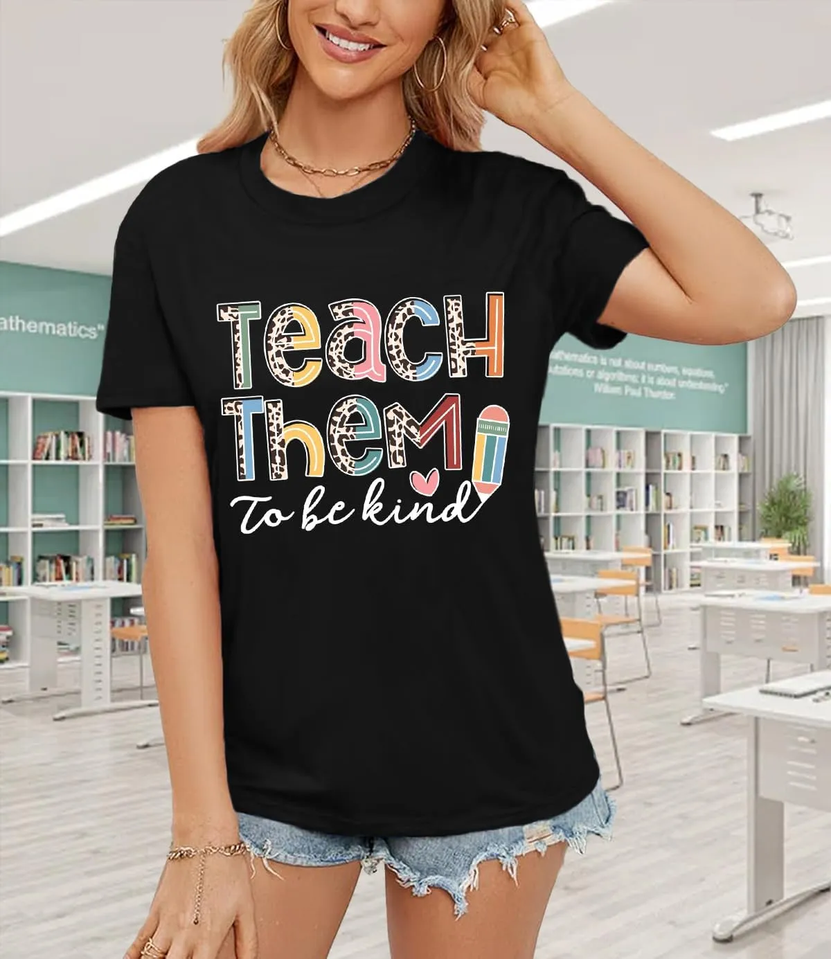 Teacher Shirts for Women Teach Teaching Tshirt Teacher Life Tee Tops