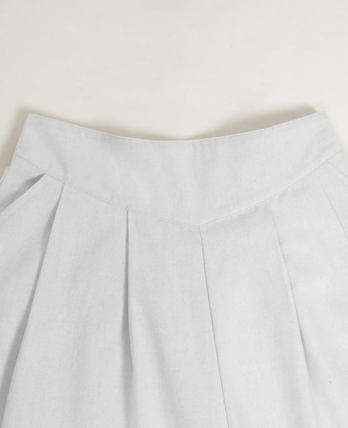 ThCreasa Womens Solid Back Elastic Waist Culottes Pants Cotton Linen Wide Leg Palazzo Cropped Trousers with Pockets