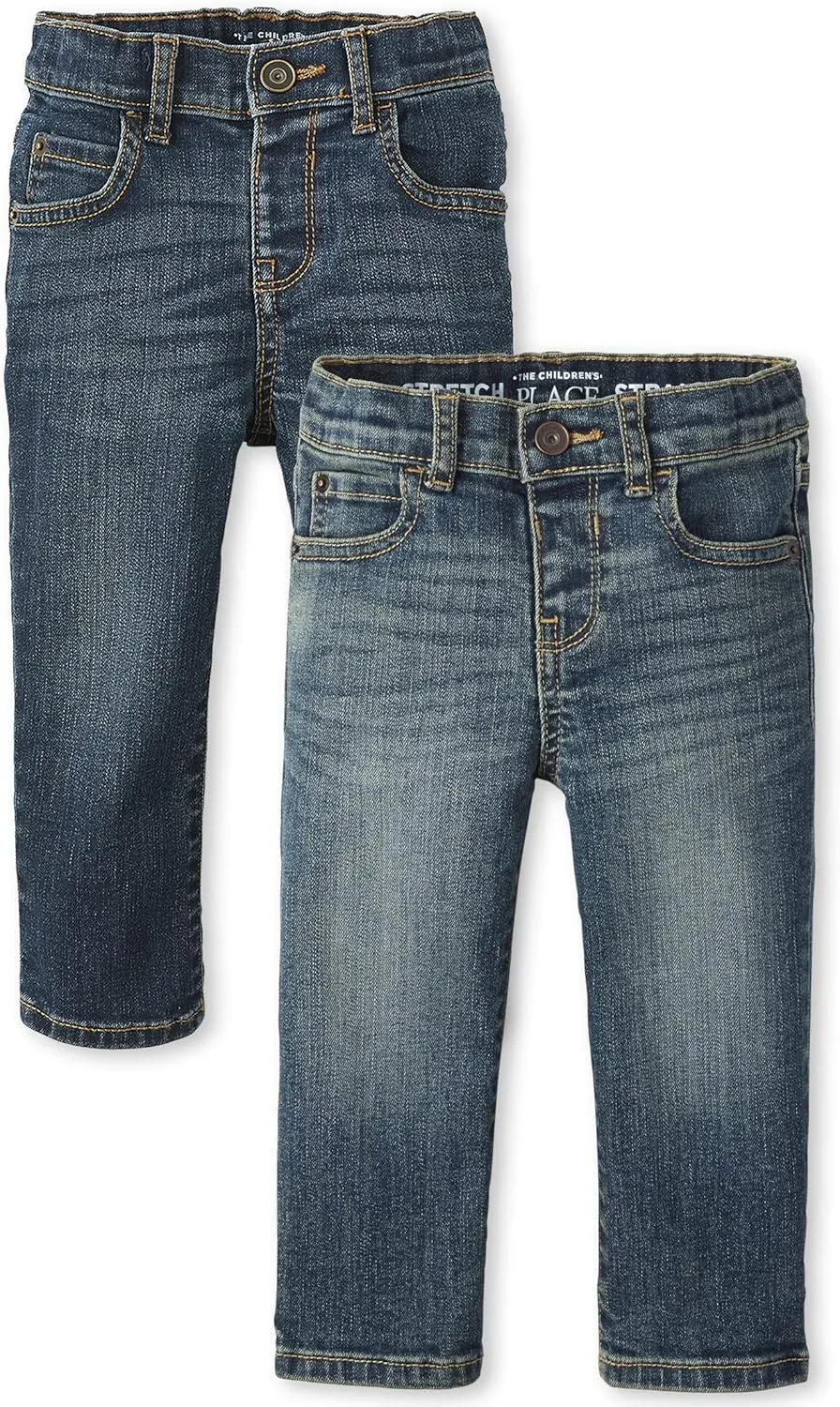 The Children's Place Baby Boys' and Toddler Multipack Basic Stretch Straight Leg Jeans