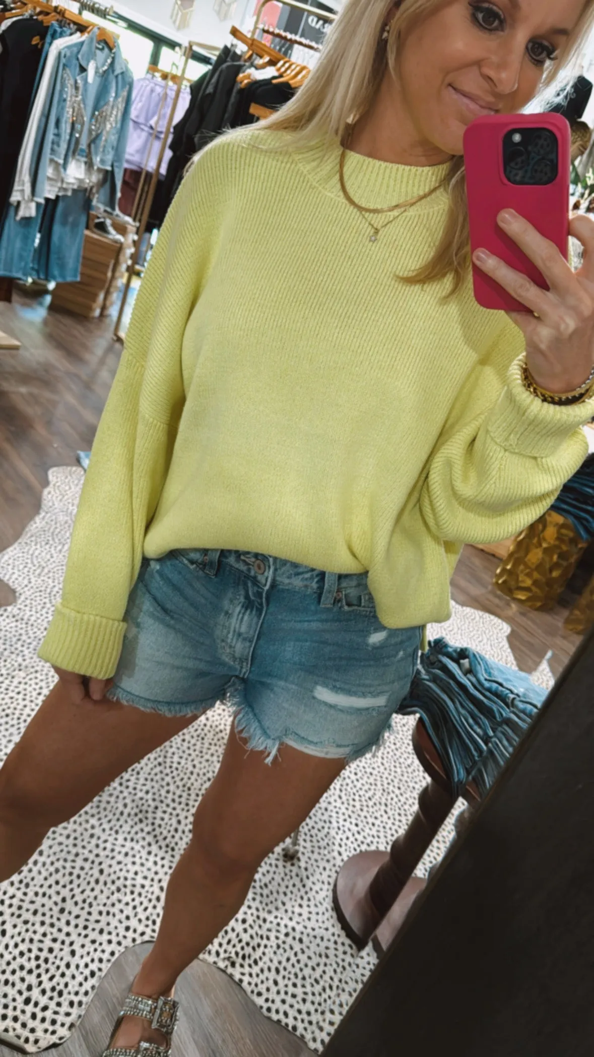 The Riley Sweater in Lemon Lime