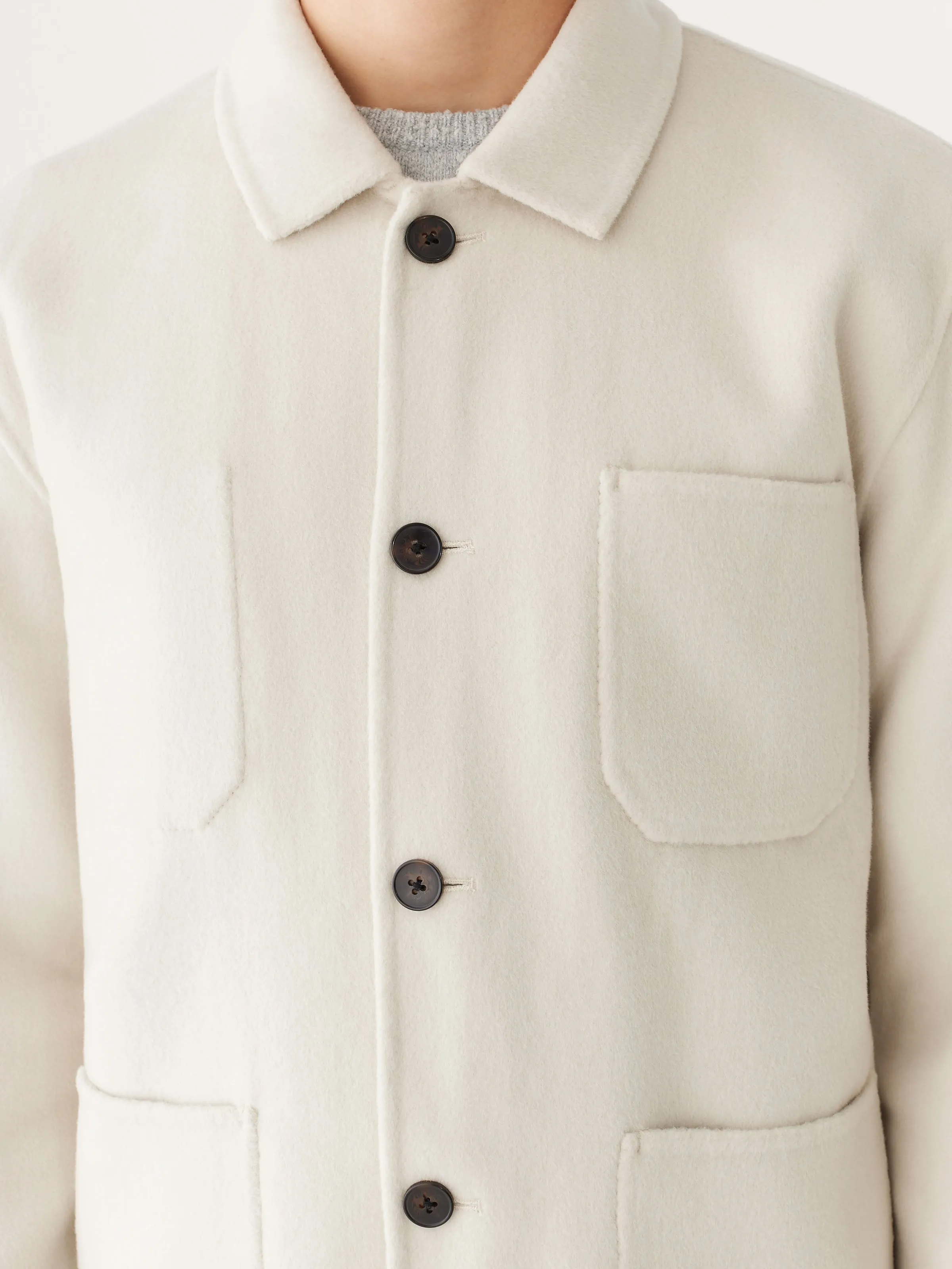 The Worker Wool Jacket in Light Grey