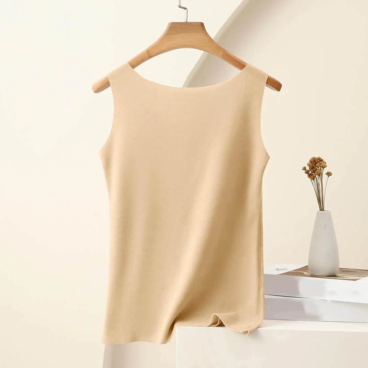 Thermal Tank Top for Women Fleece Lined Thermal Shirt Sleeveless Underwear Top Fleece Lined Camisole Base Layer Vest