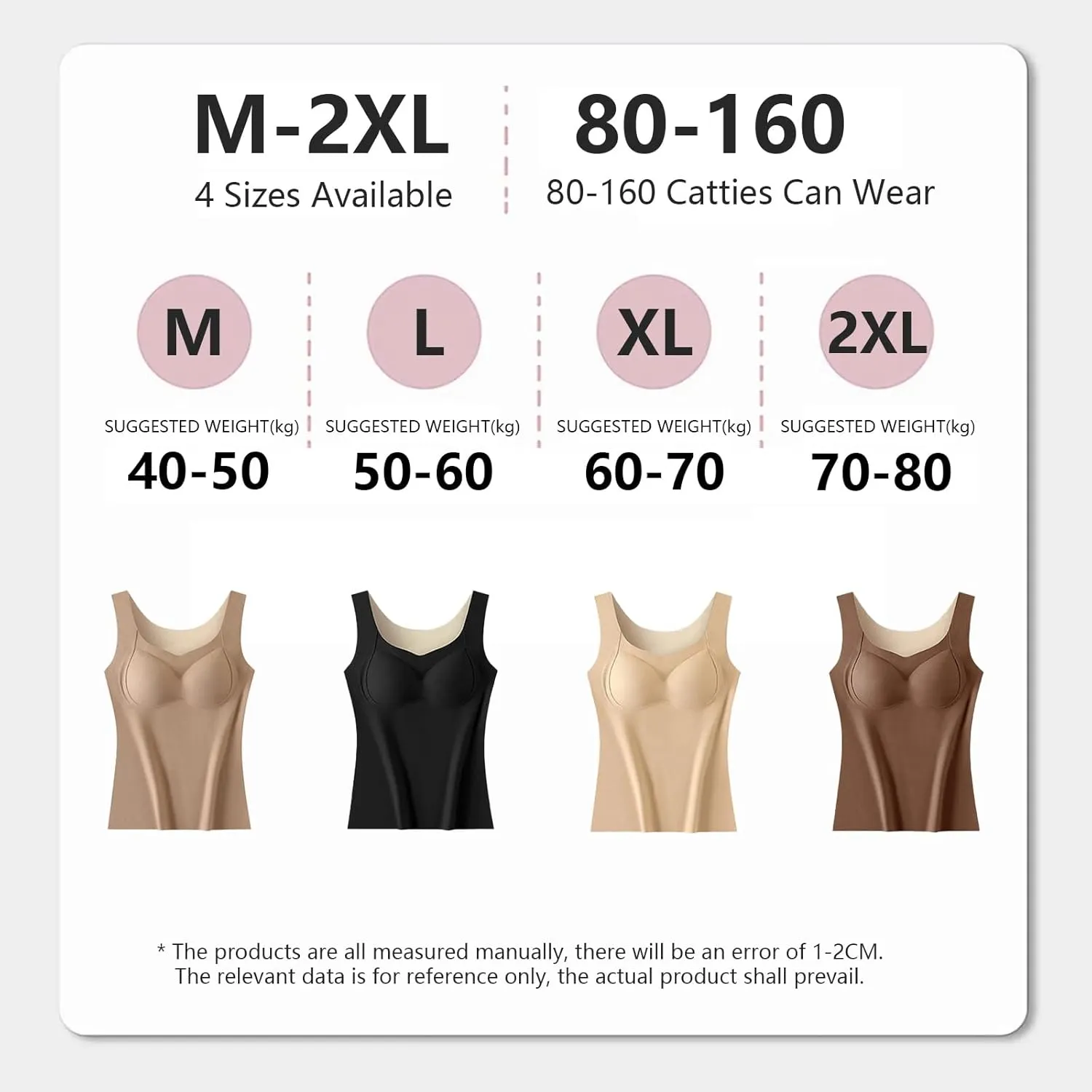 Thickened Warm Tank Top with Shelf Bra Winter Camisole Casual Wide Strap Wirelfree Shapewear Tank Fitted Warming Top
