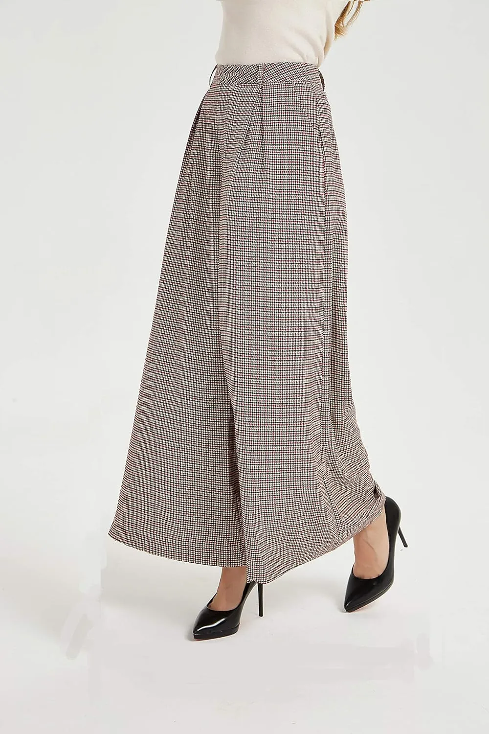 Tronjori Women High Waist Casual Wide Leg Long Palazzo Pants Trousers Regular Size