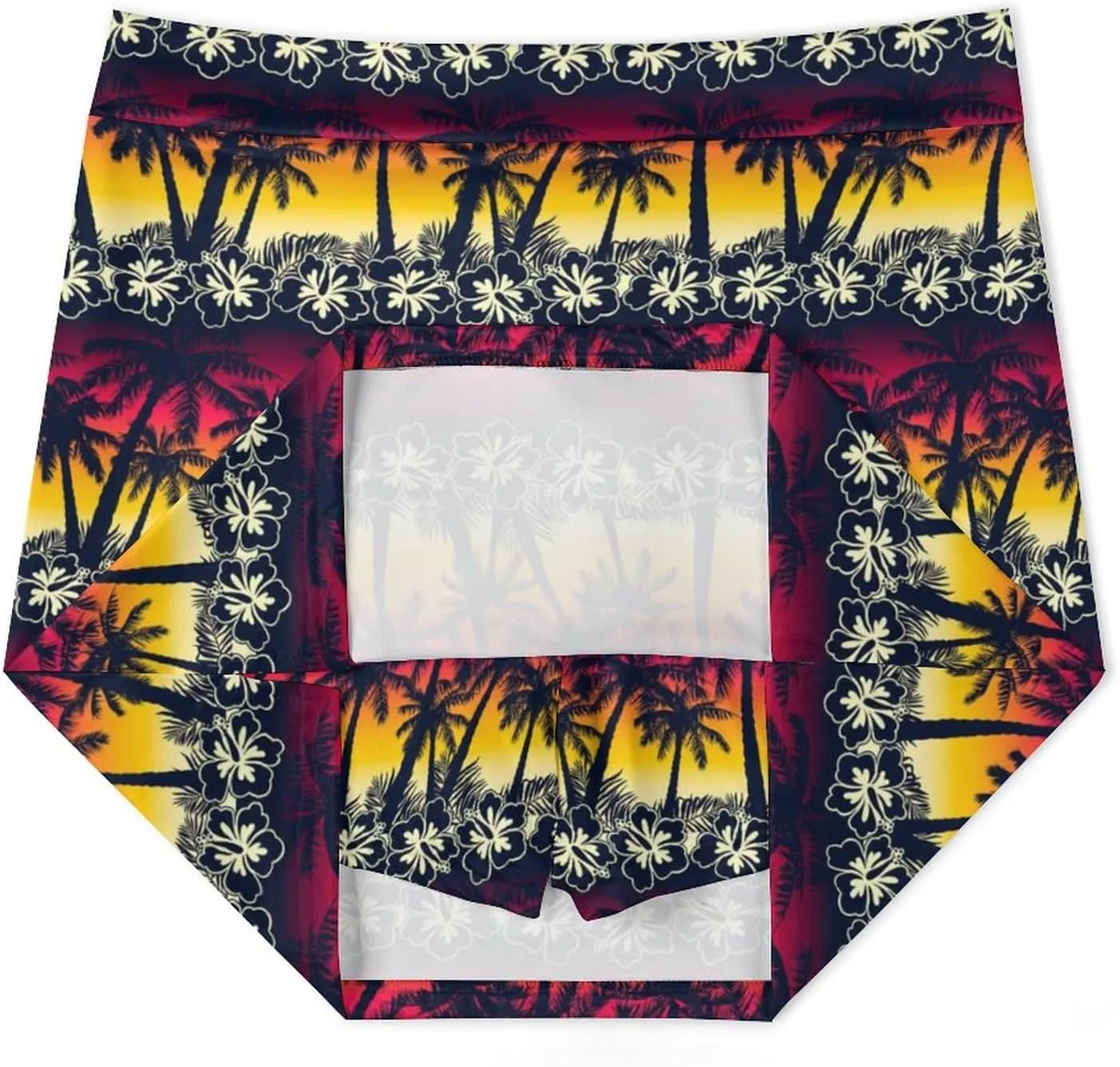 Tropical Palm Tree at Sunset Women's Mini Tennis Skirt with Shorts Underneath Athletic Workout Cute Skorts