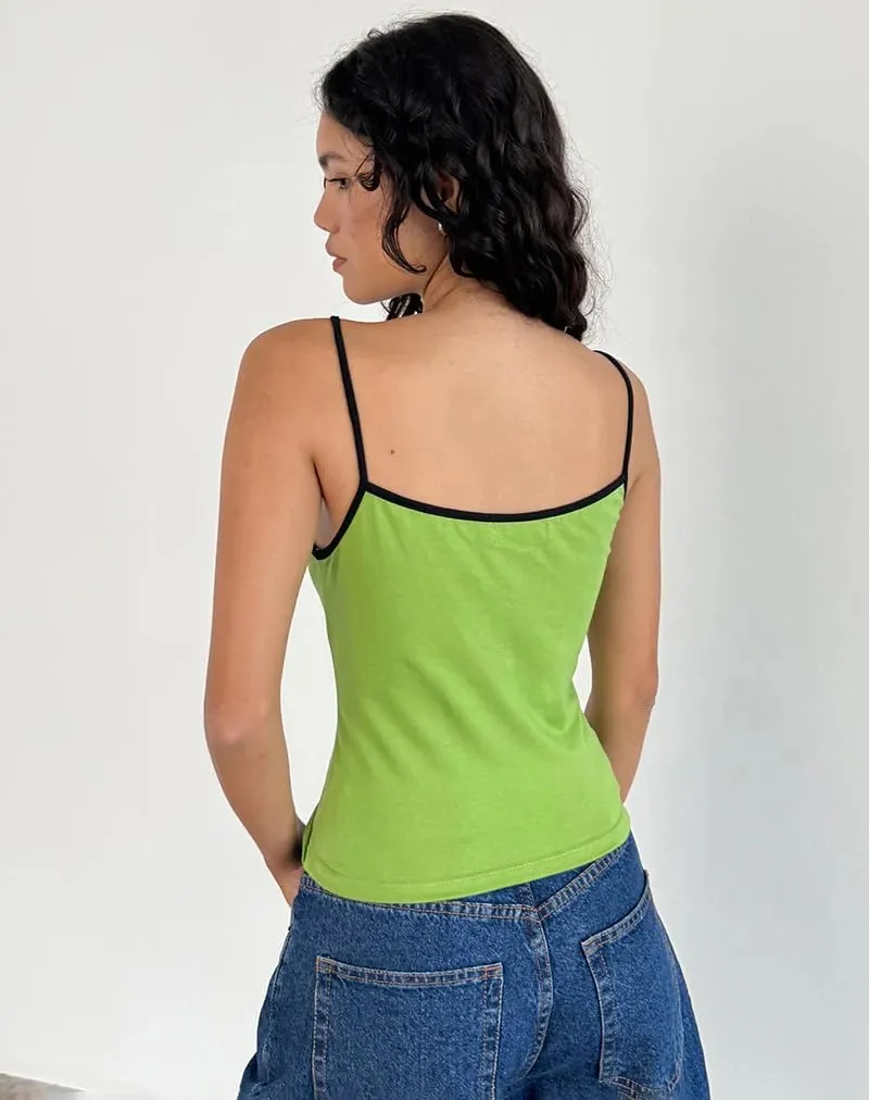 UAURORAO Women Sexy Scoop Neck Tank Top Adjustable Spaghetti Strap Camisole Shirts Slim Fitted Crop Top Basic Undershirt